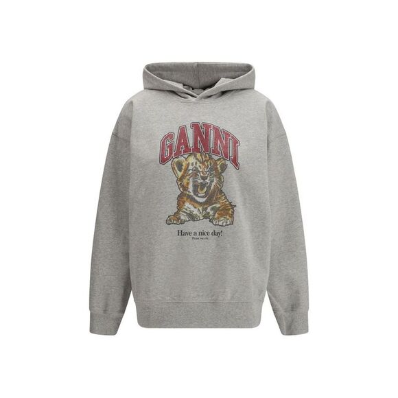 Ganni Gray Cotton Women's Sweatshirt